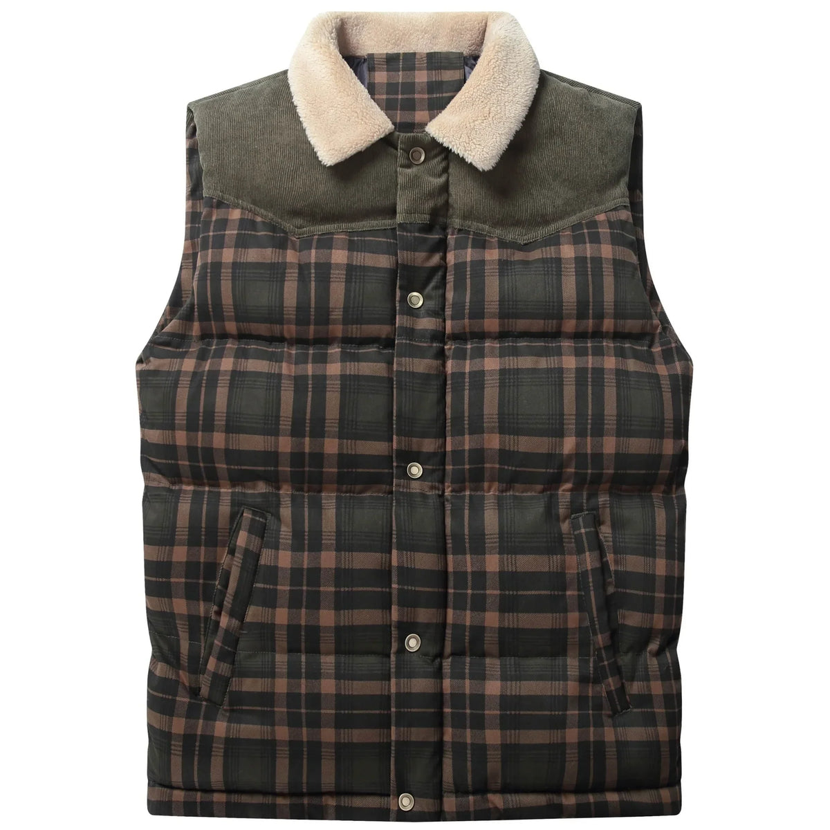 Bodywarmer met plaid patroon