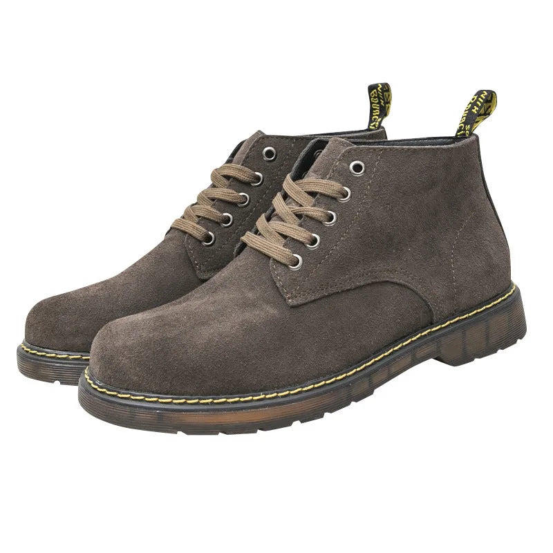Veterschoenen boots met suède afwerking