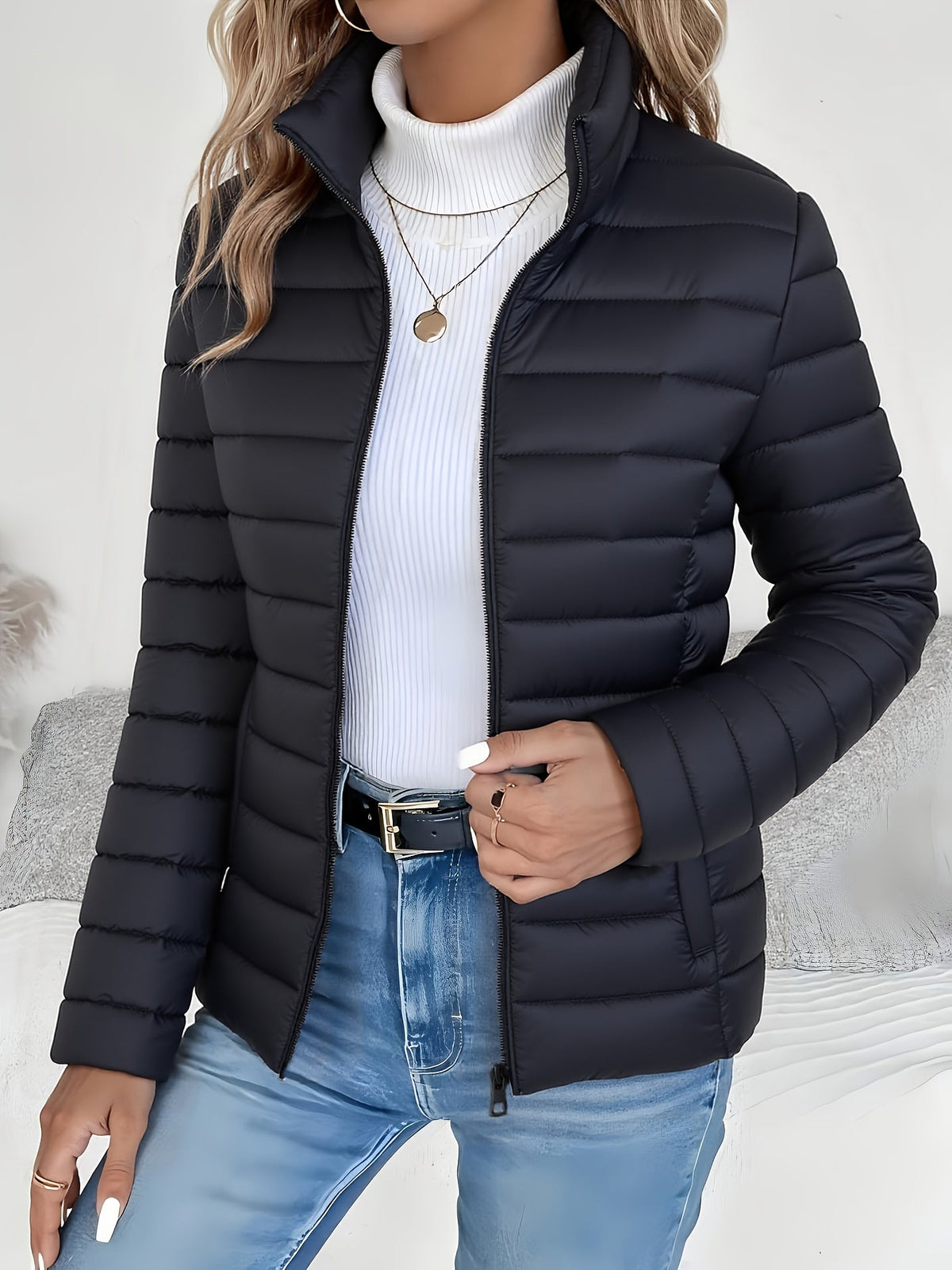 SLIM FIT GEWATTEERD JASJE VOOR VROUWEN