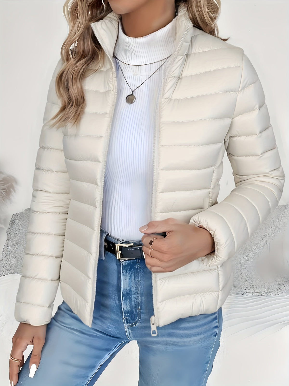 SLIM FIT GEWATTEERD JASJE VOOR VROUWEN