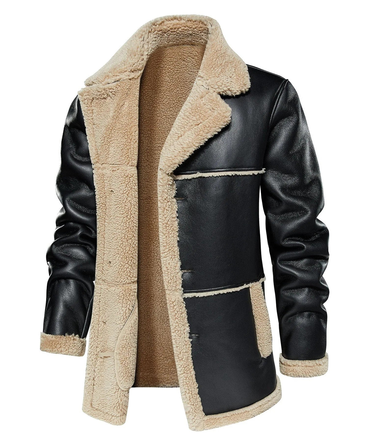 Bomberjack met faux shearling