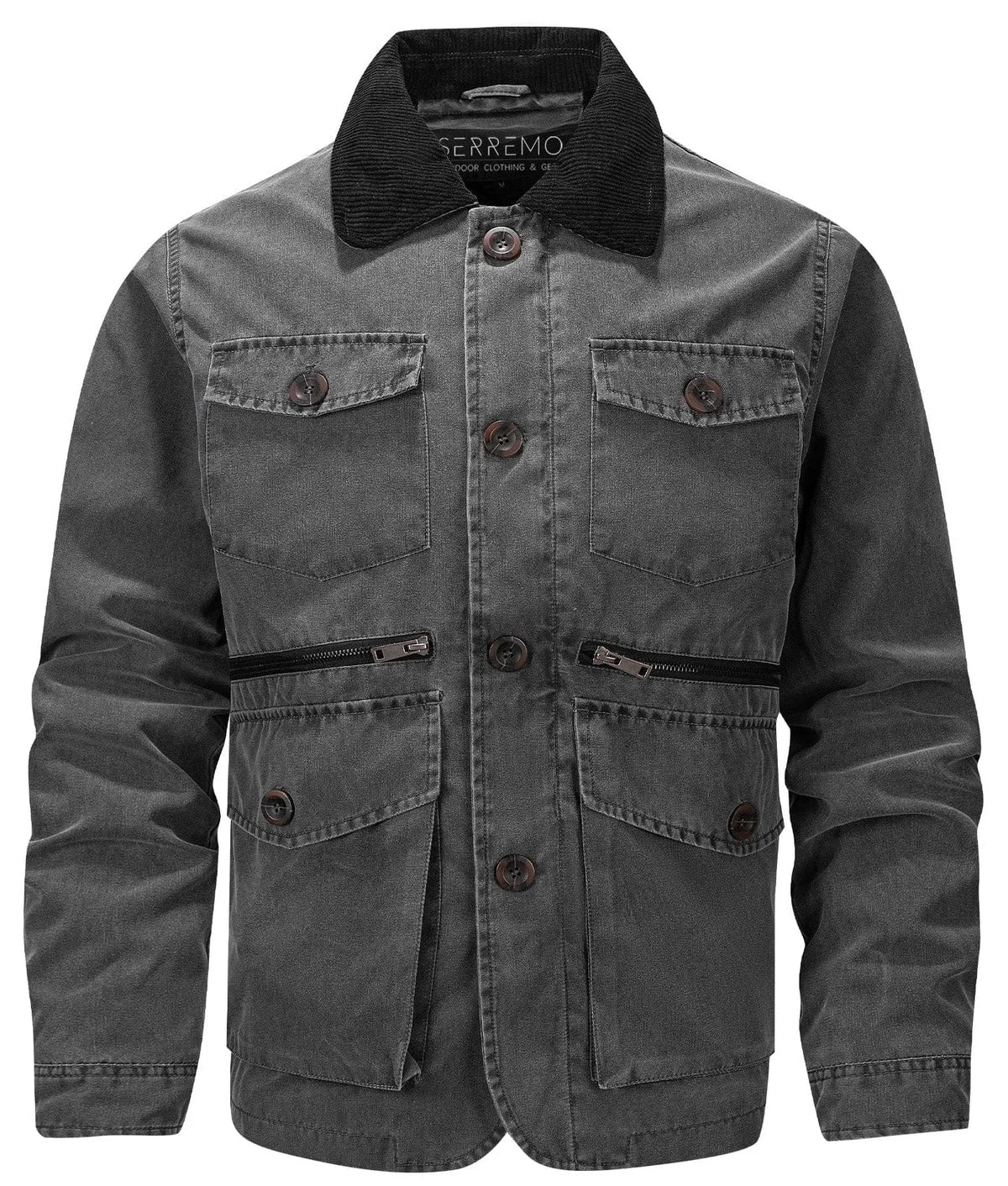 Parka met corduroy kraag