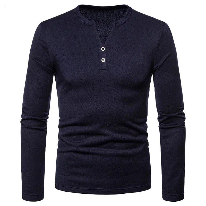 Longsleeve met V-hals en knoopdetails