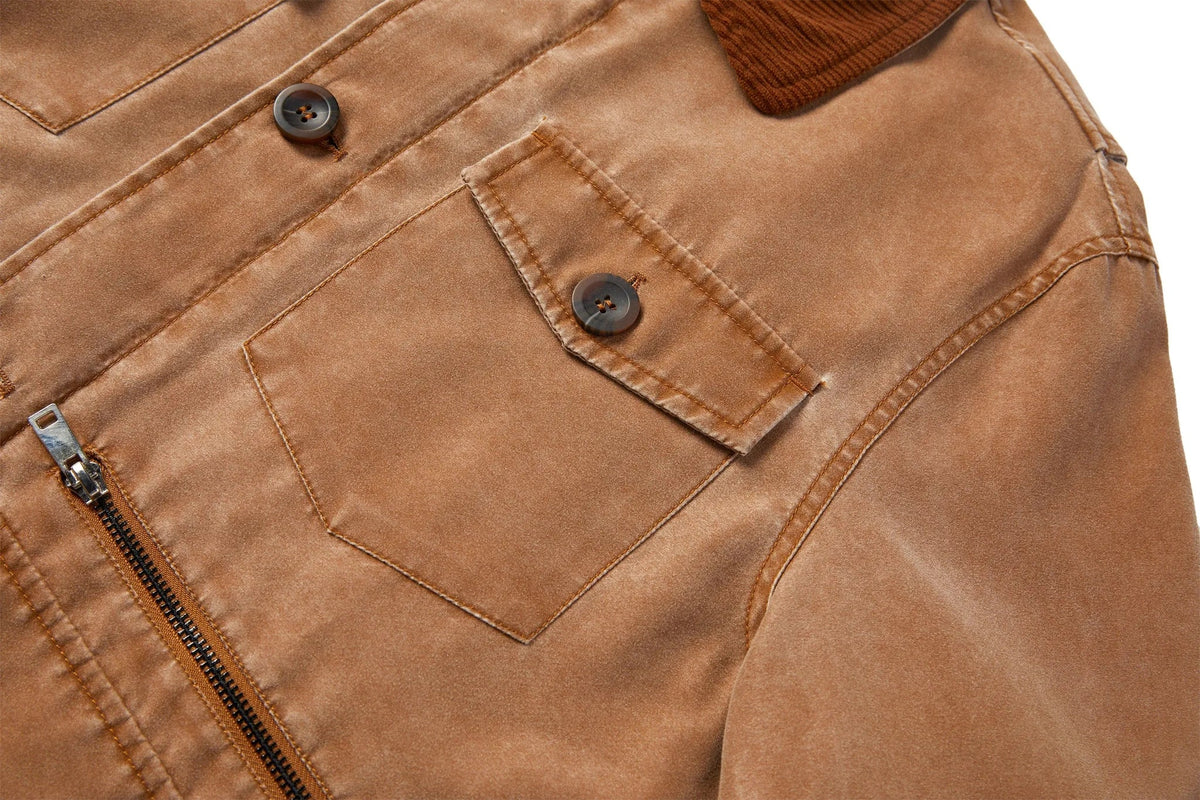 Parka met corduroy kraag