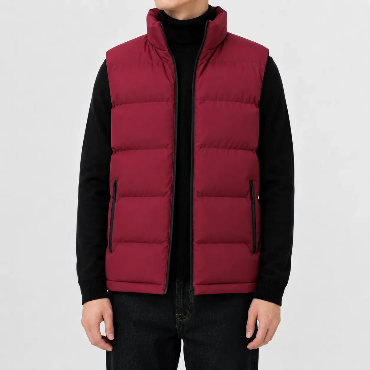 Gilet met hoge kraag en rits