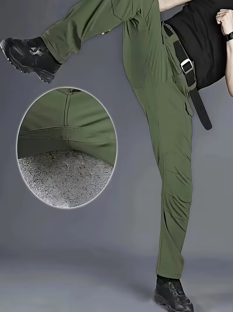 Cargo broek met rekbaar materiaal en meerdere zakken