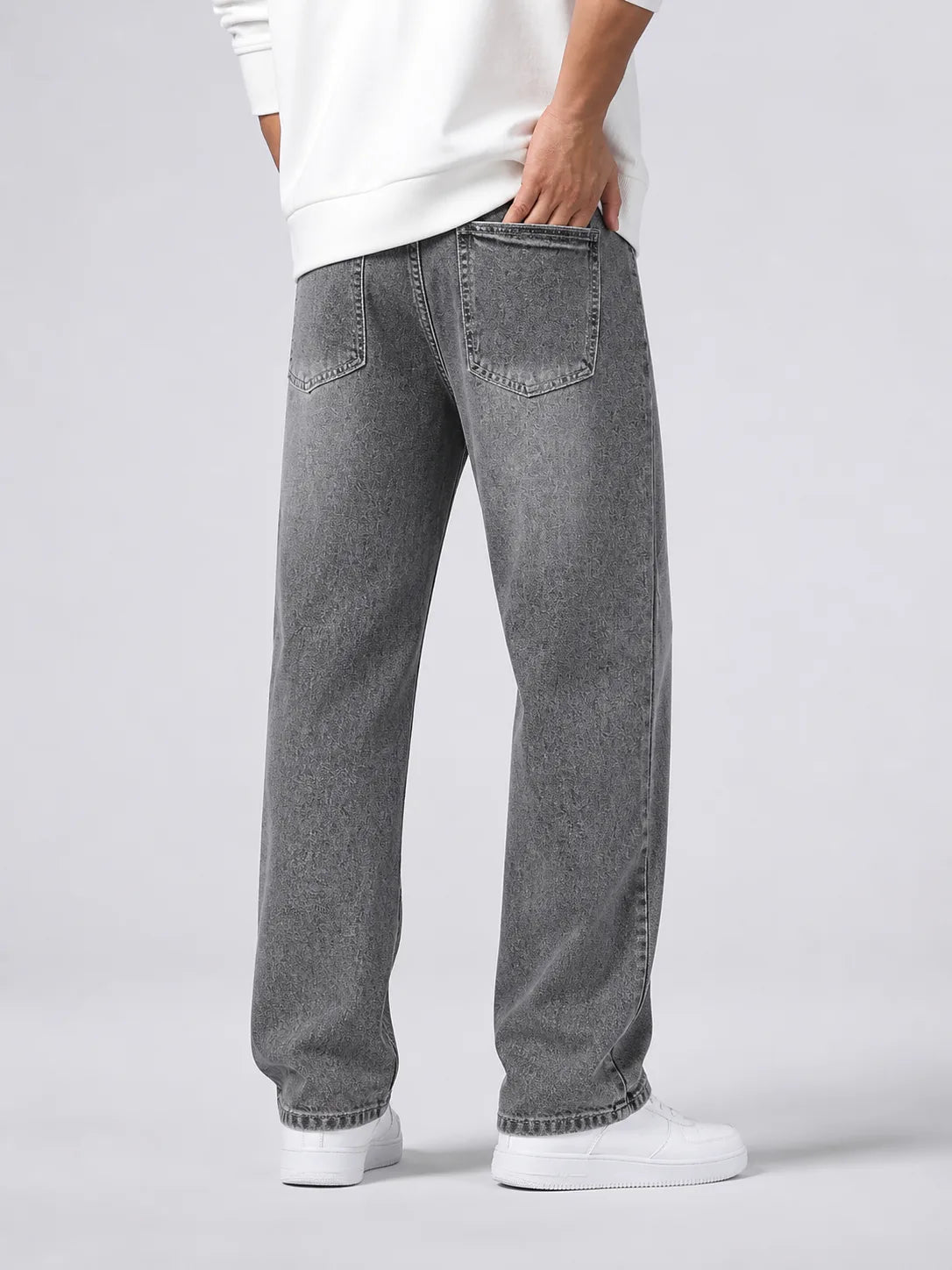 Straight jeans met wassing