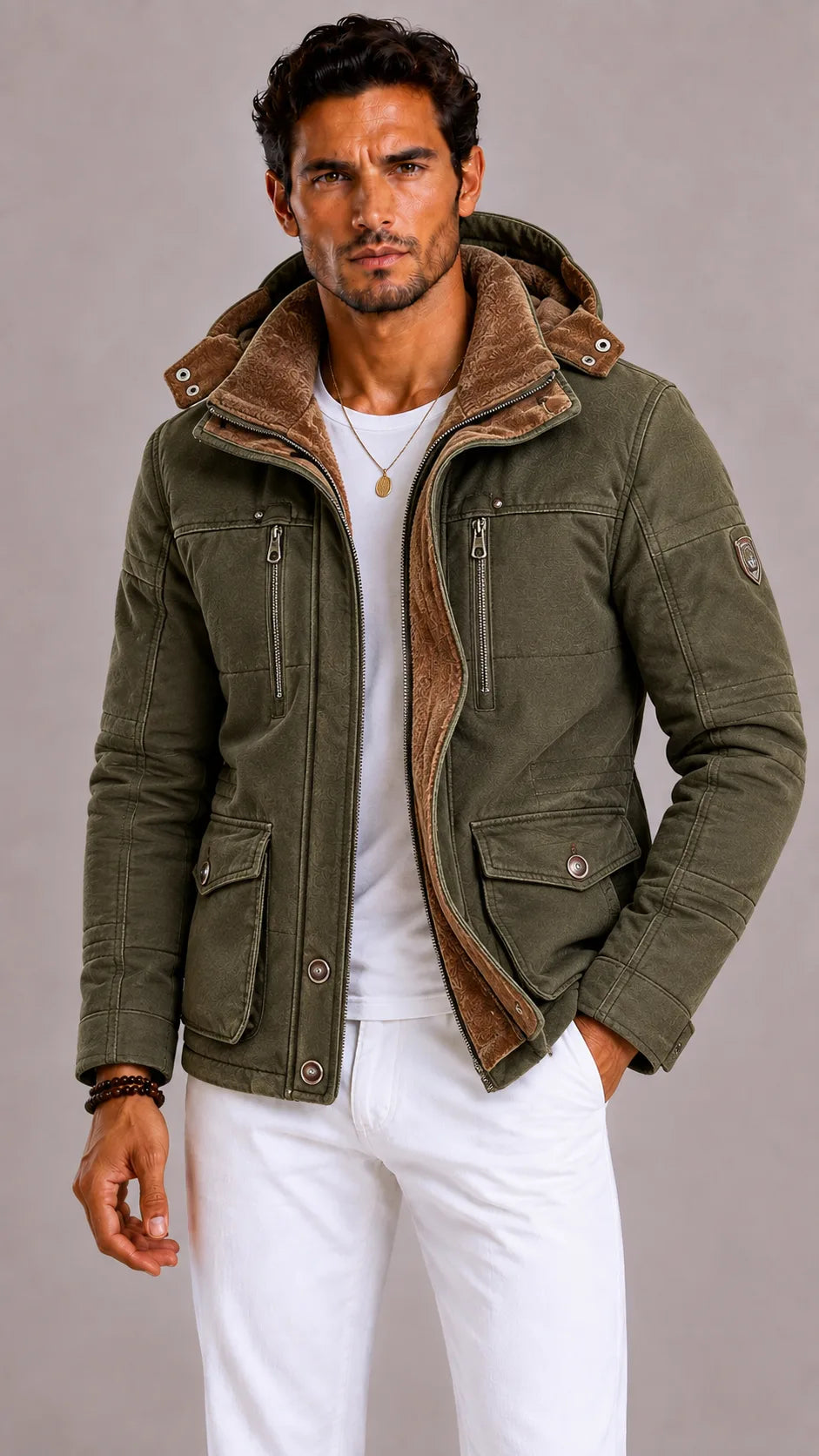 Parka met functionele zakken