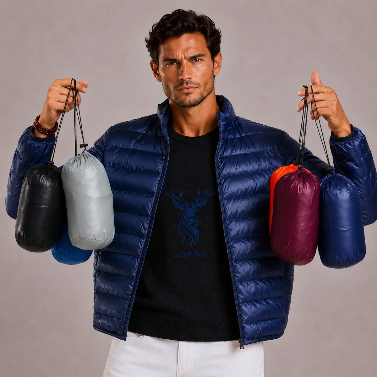 Puffer jacket met quilted design