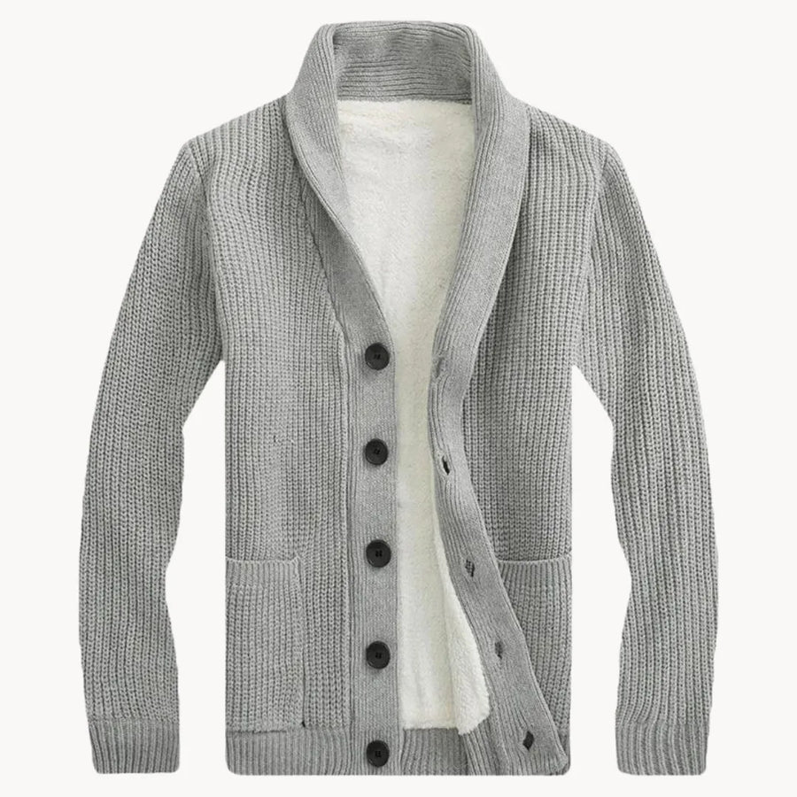 Hugo | Fleece cardigan met schouderkraag en voorzakken