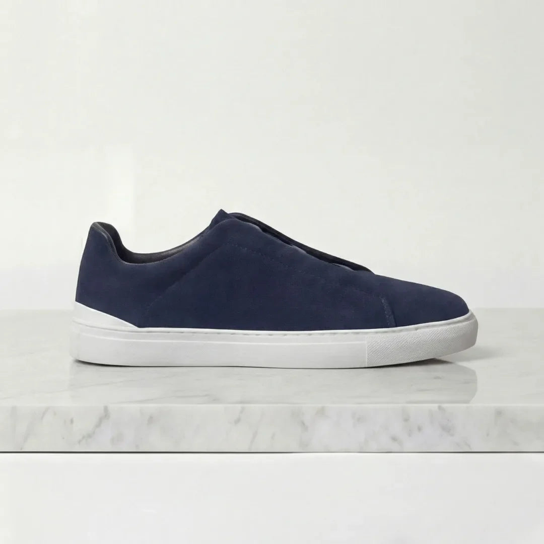 Suède sneakers met instapdesign