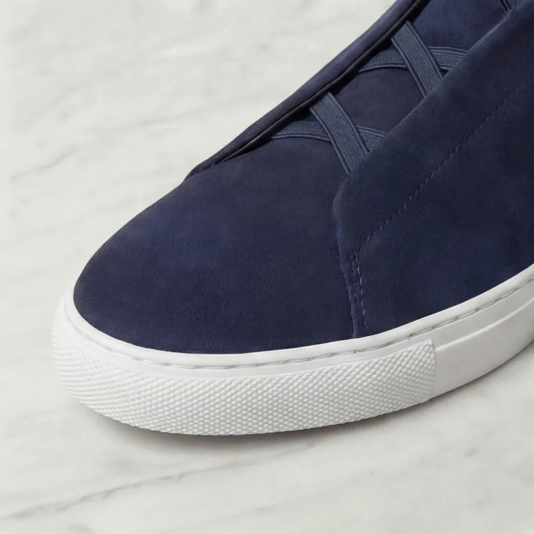 Suède sneakers met instapdesign