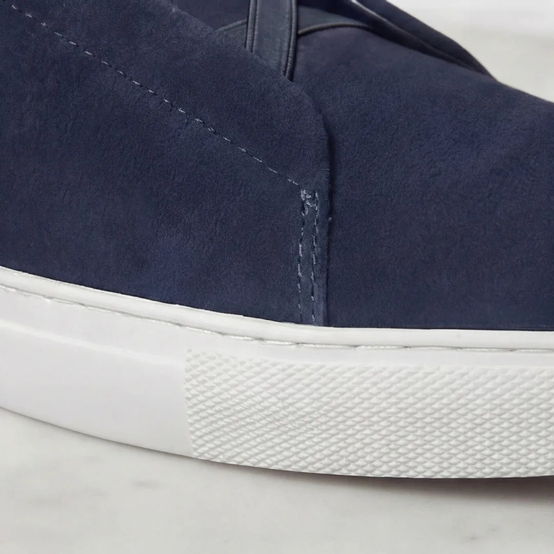 Suède sneakers met instapdesign