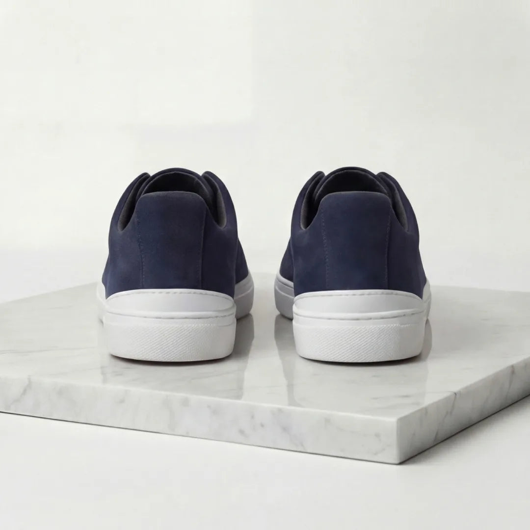 Suède sneakers met instapdesign