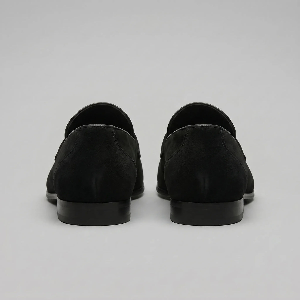 Bruine penny loafers met suède look