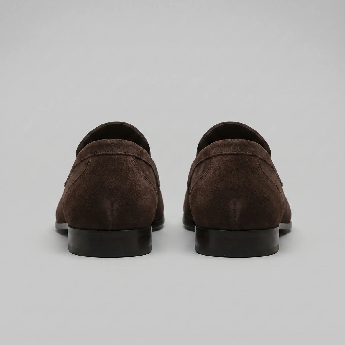 Bruine penny loafers met suède look