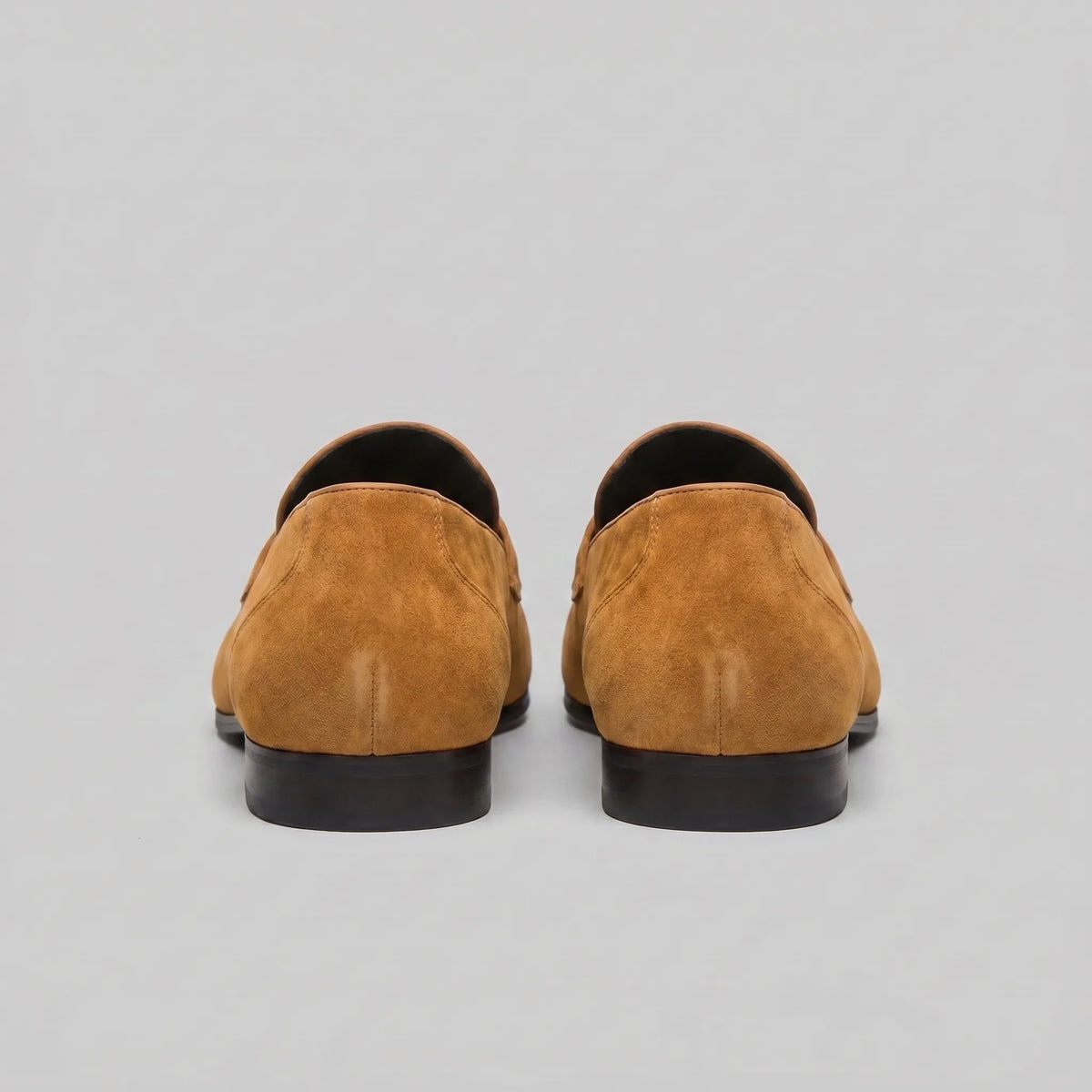 Bruine penny loafers met suède look