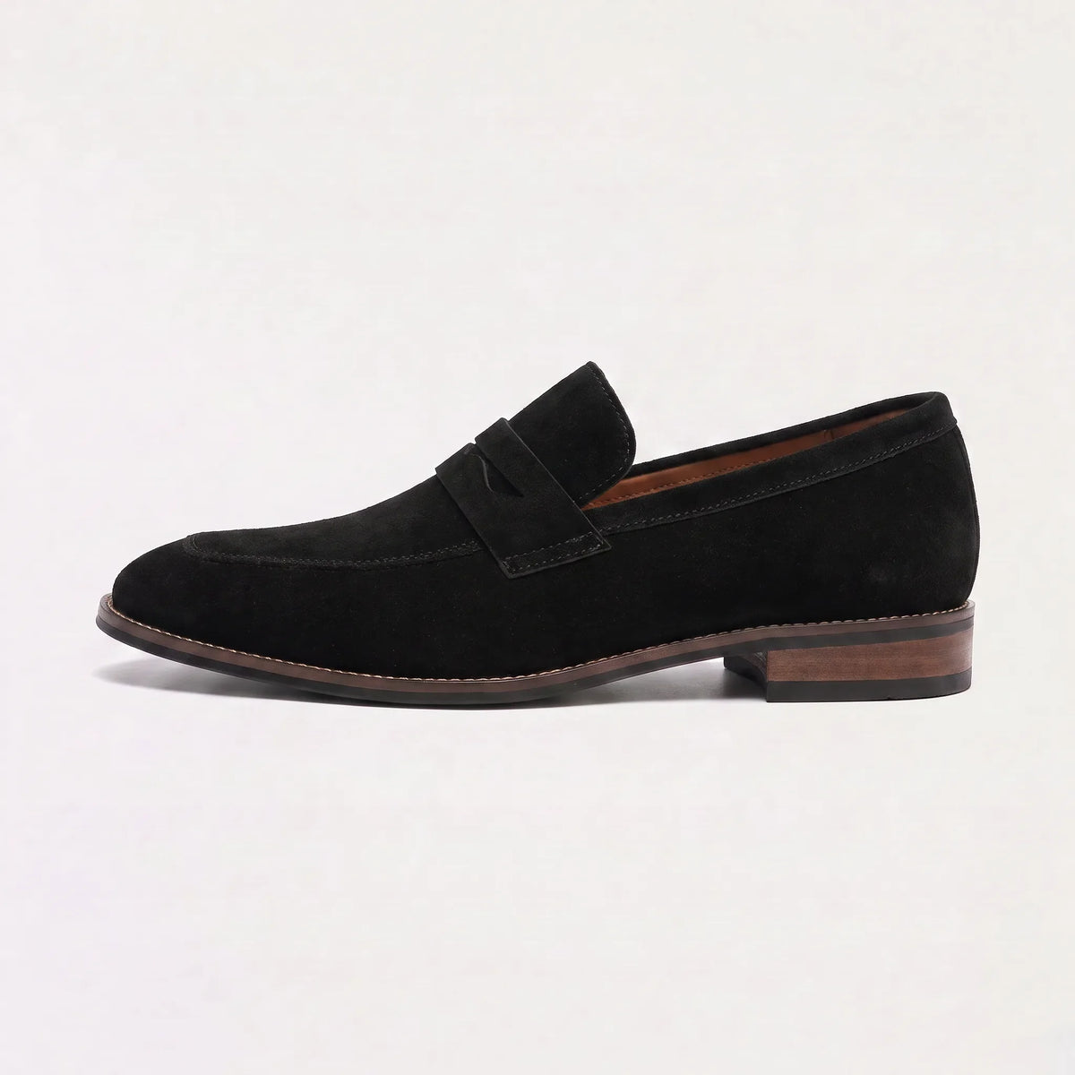 Nubuck leren loafers met saddle strap