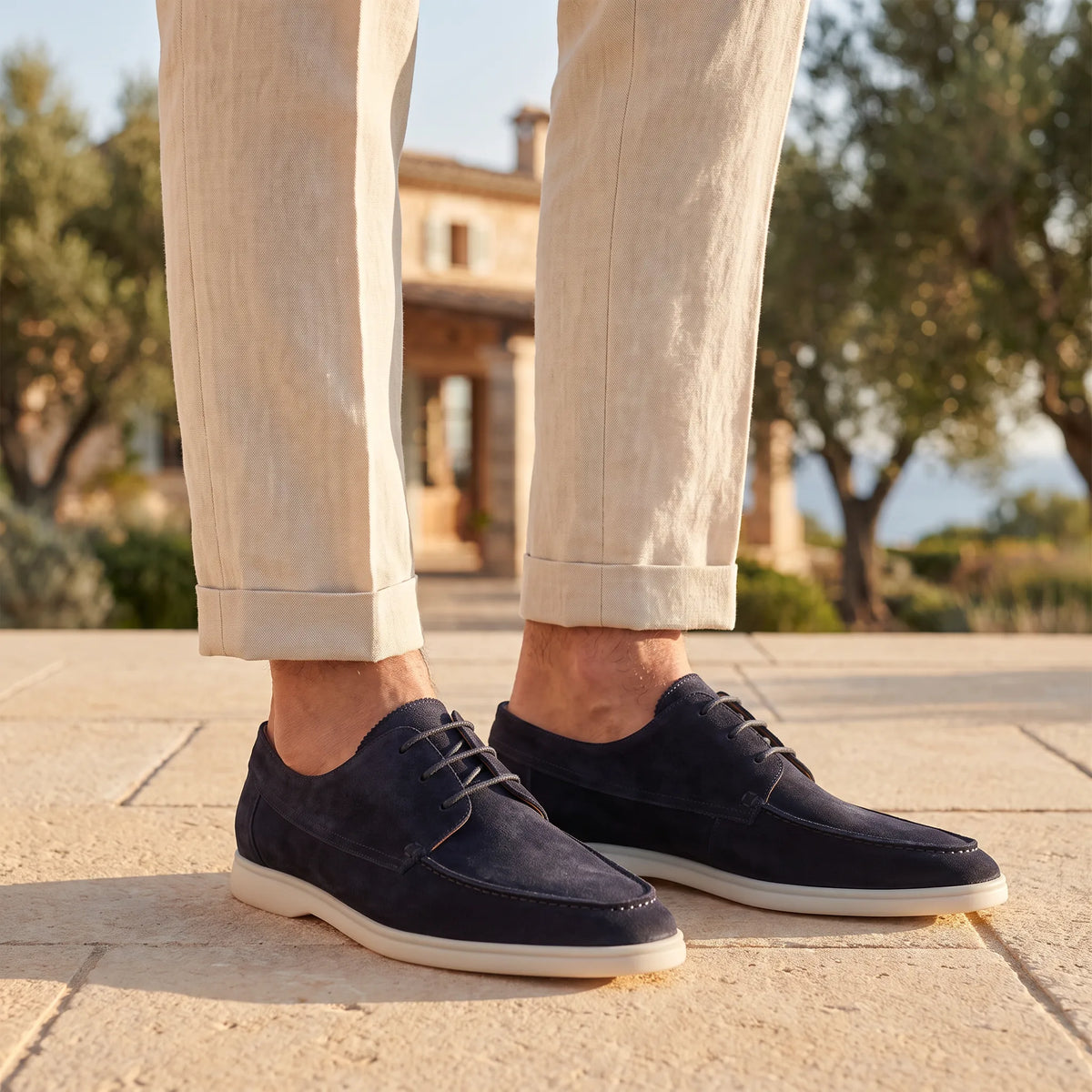 Loafers met suede bovenwerk