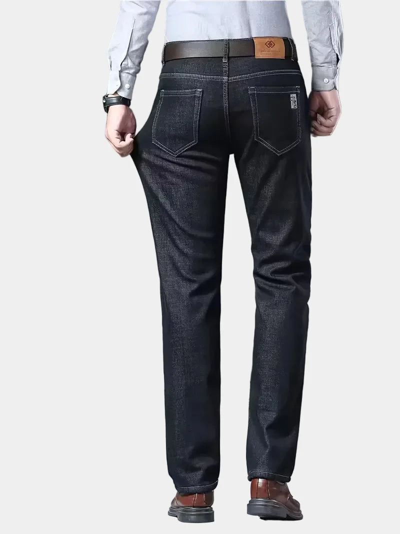 Jeans met fleece-voering en regular fit
