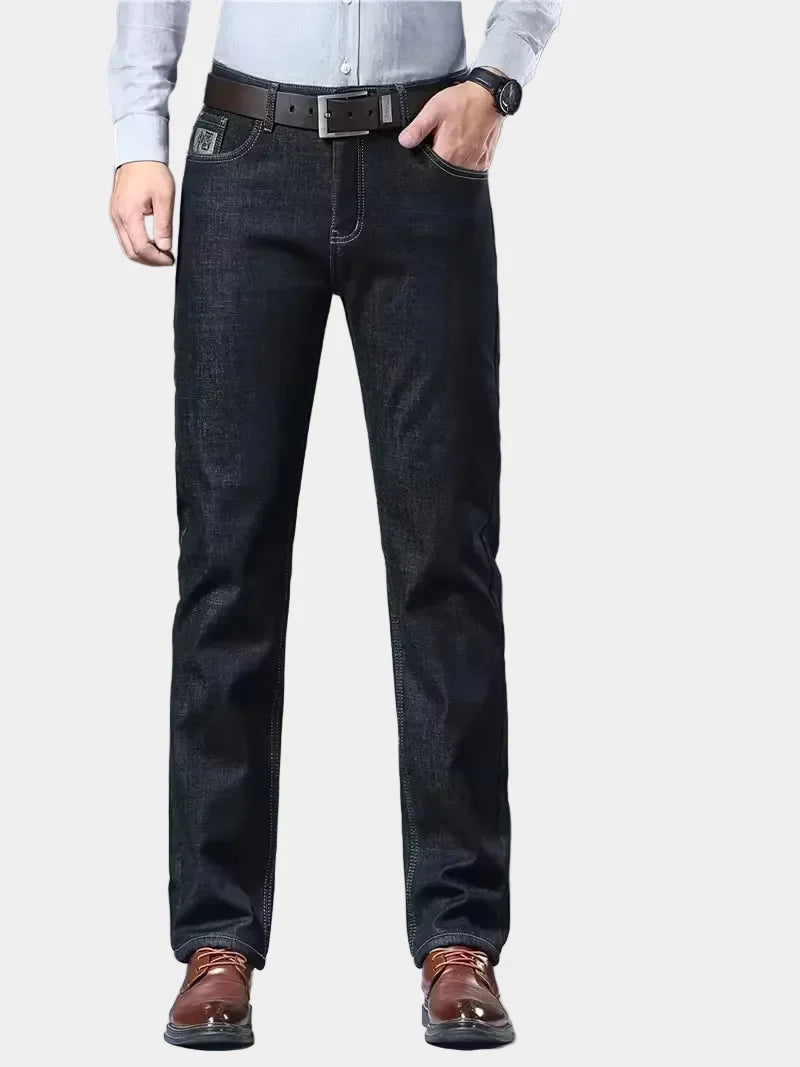 Jeans met fleece-voering en regular fit