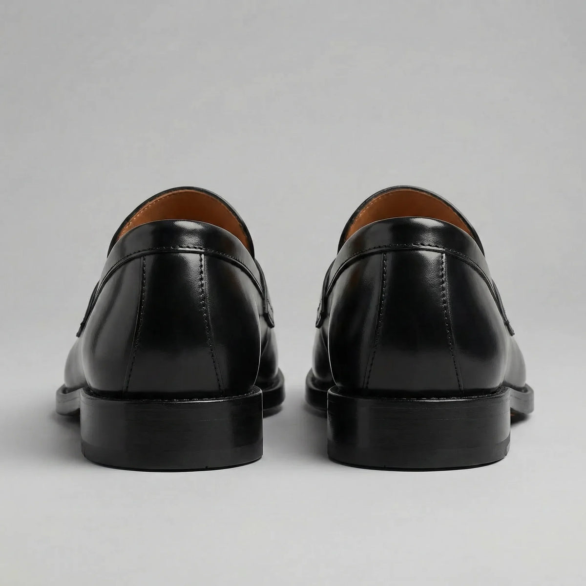 Zwarte leren penny loafers