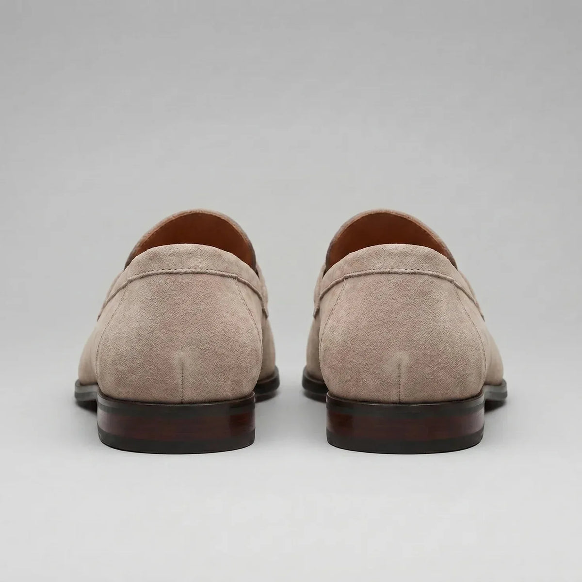 Bruine penny loafers met suède look