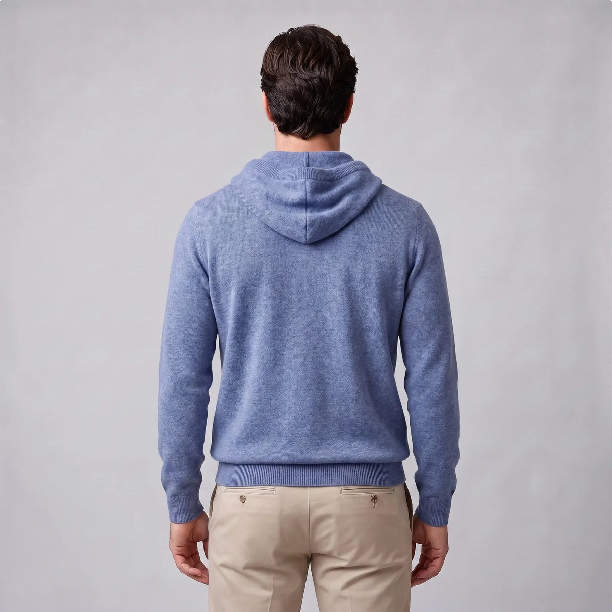 Hoodie met trekkoord en ribbels