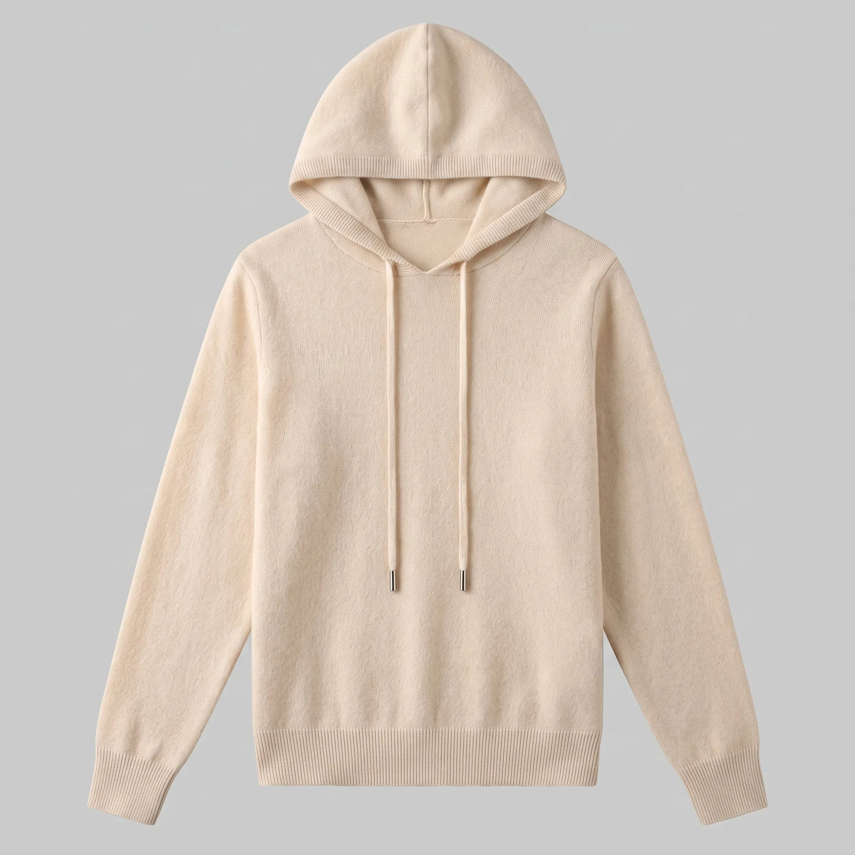 Hoodie met trekkoord en ribbels