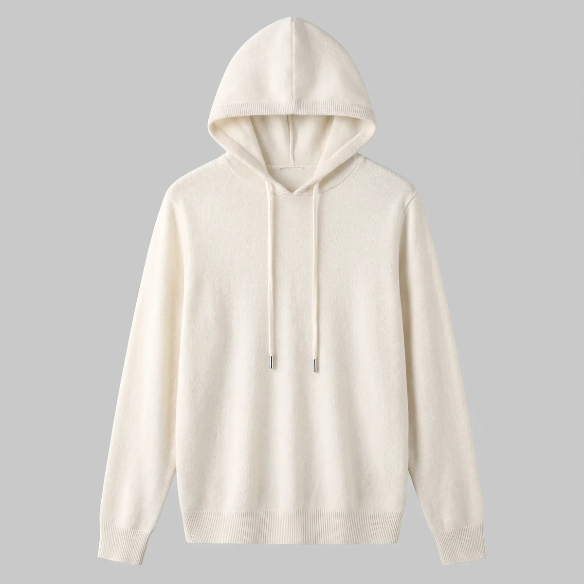 Hoodie met trekkoord en ribbels