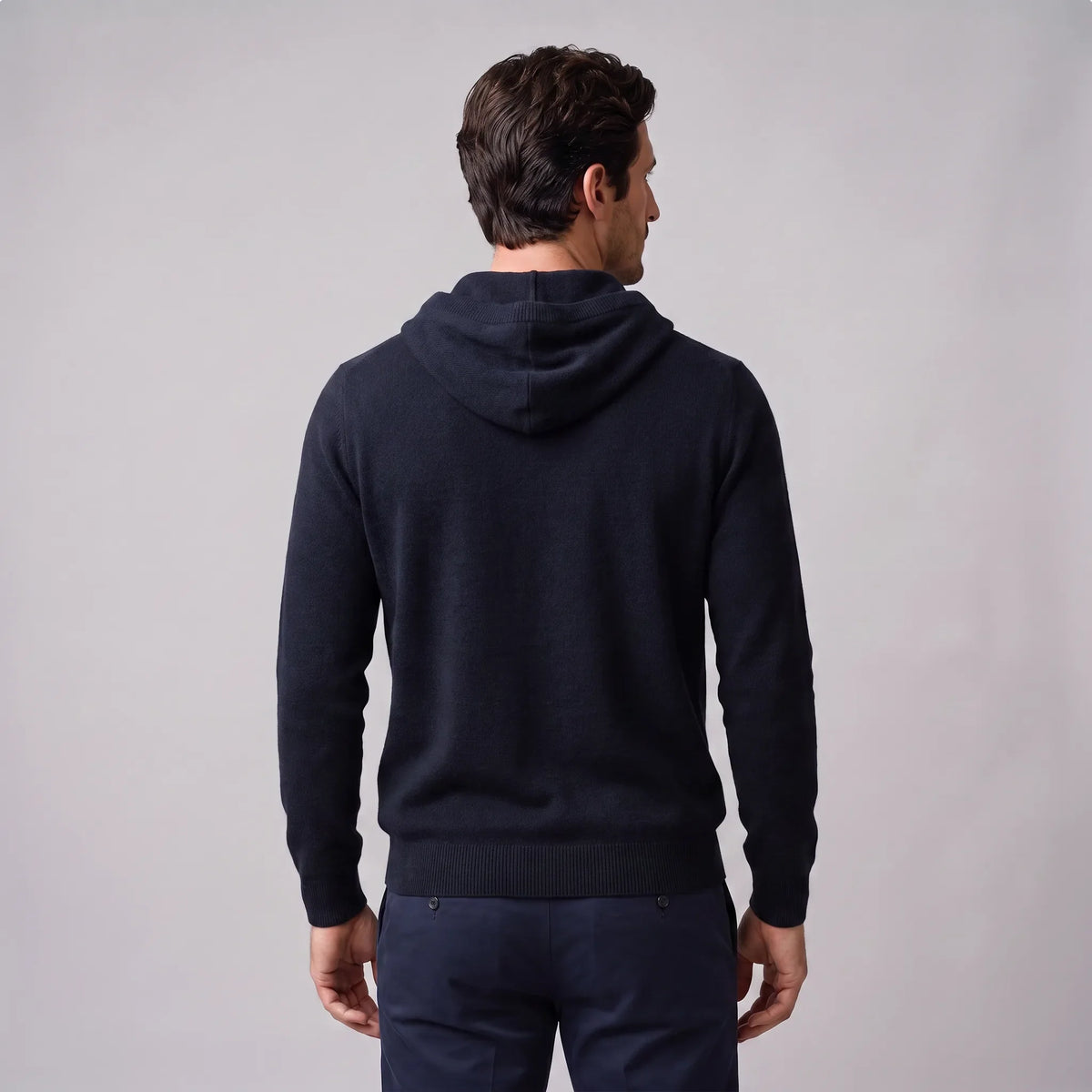 Hoodie met trekkoord en ribbels
