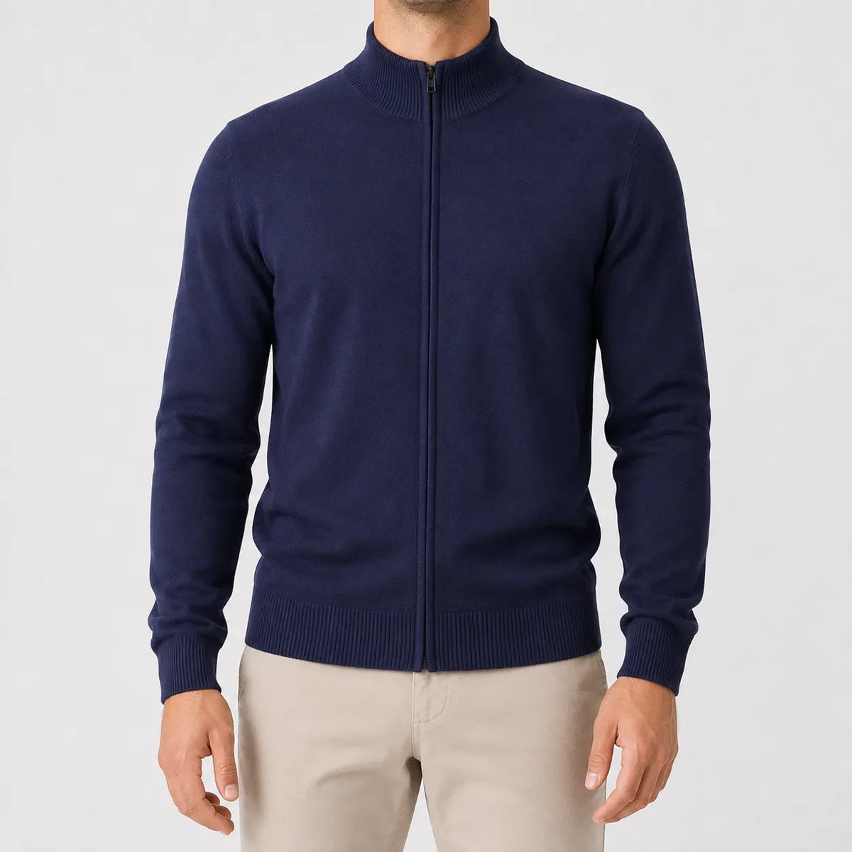 Cardigan met stand collar