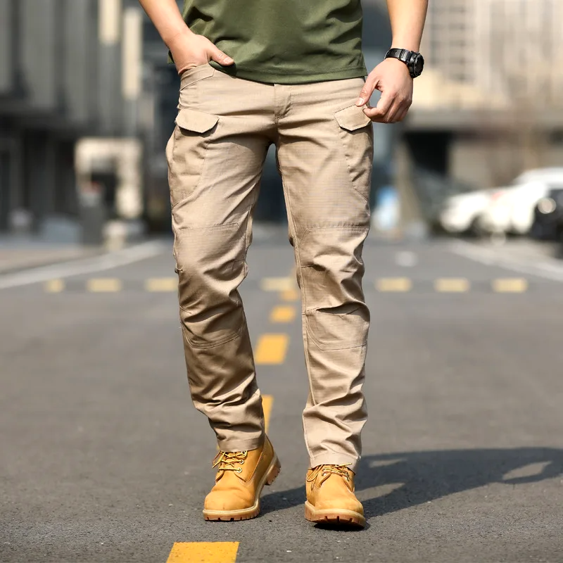 Slim fit werkbroek met meerdere zakken