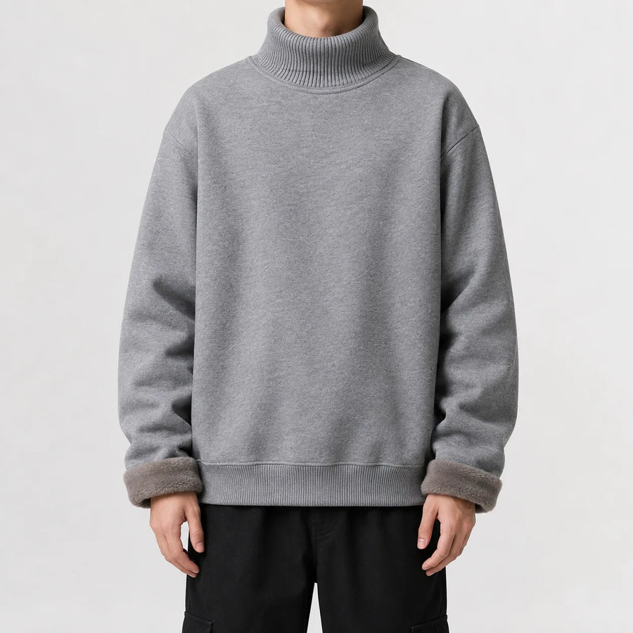 Fleece-lined trui met turtle neckline