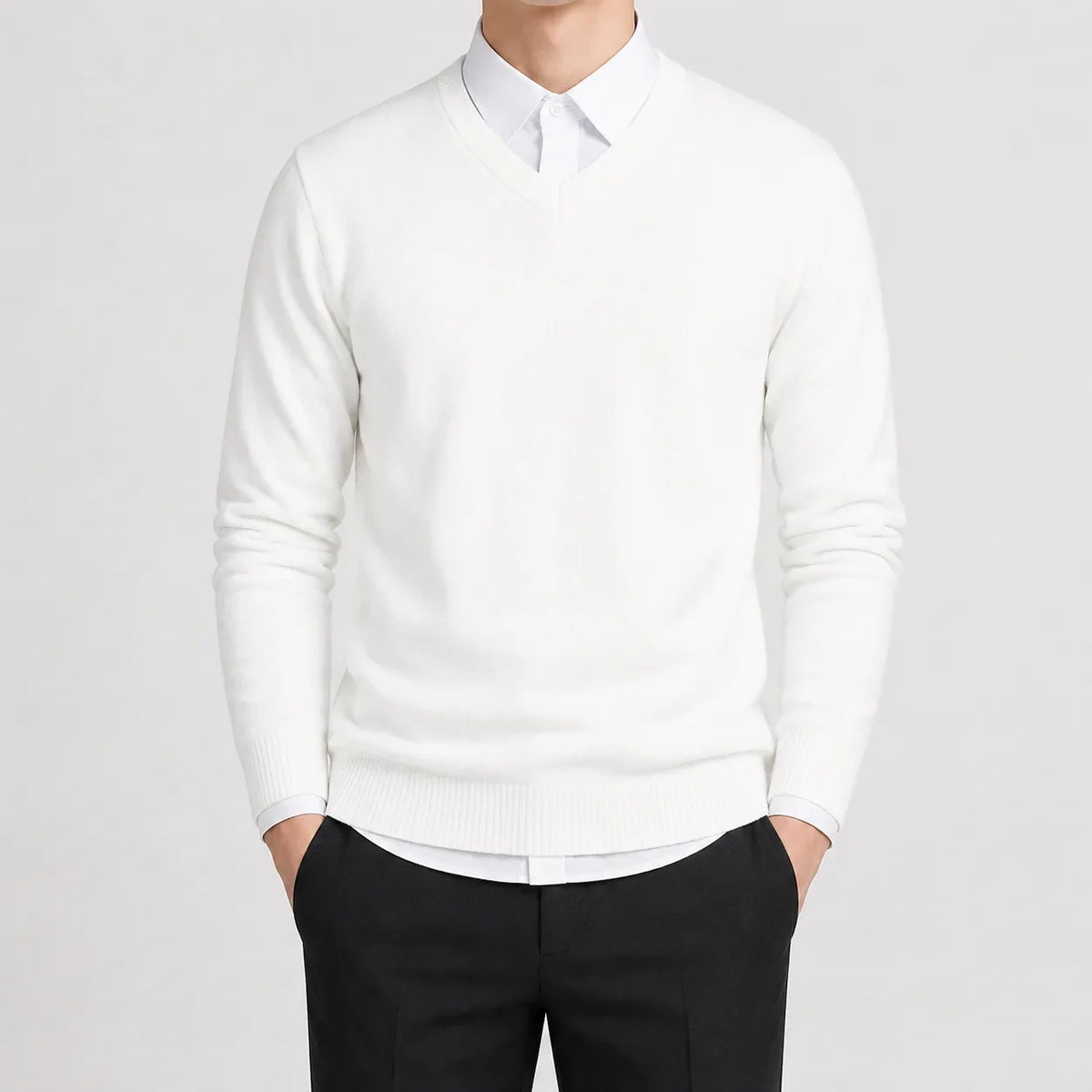 V-neck trui met lange mouwen