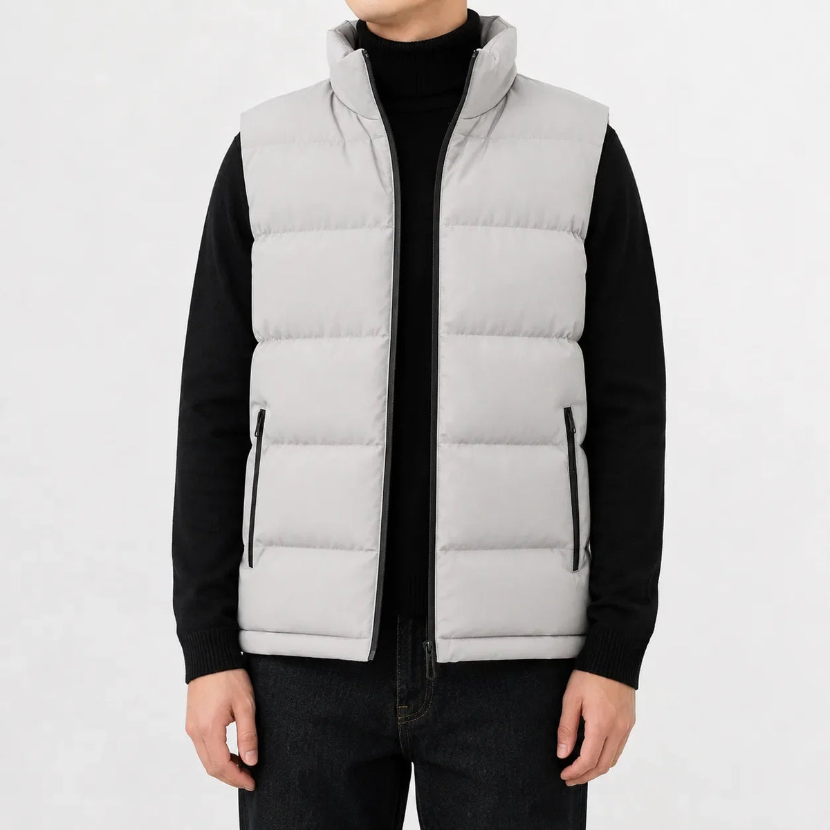 Gilet met hoge kraag en rits
