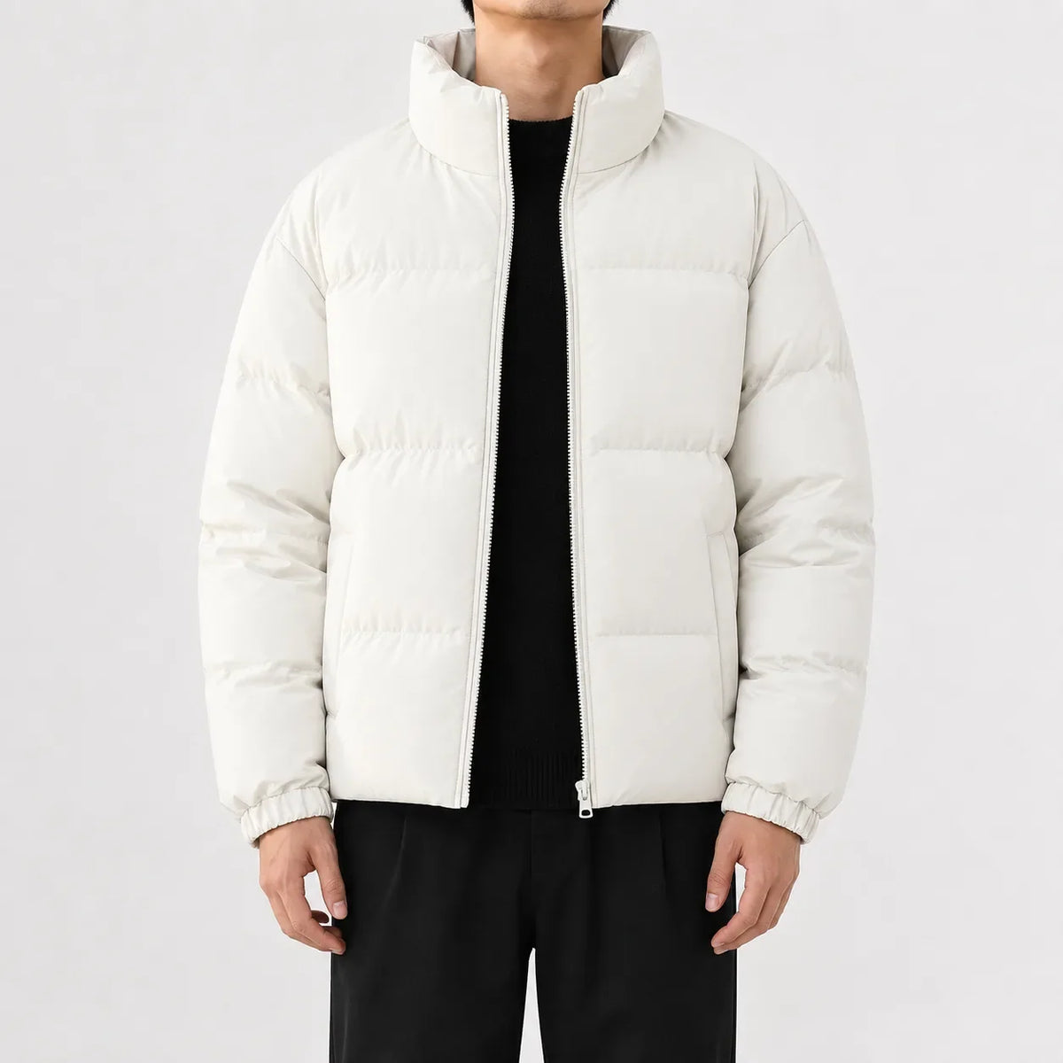 Puffer jacket met hoge kraag