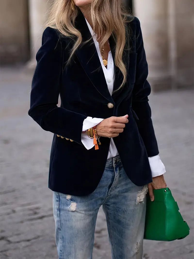BLAZER EN AANPASSING MET GOUDE KNOPEN VOOR VROUWEN