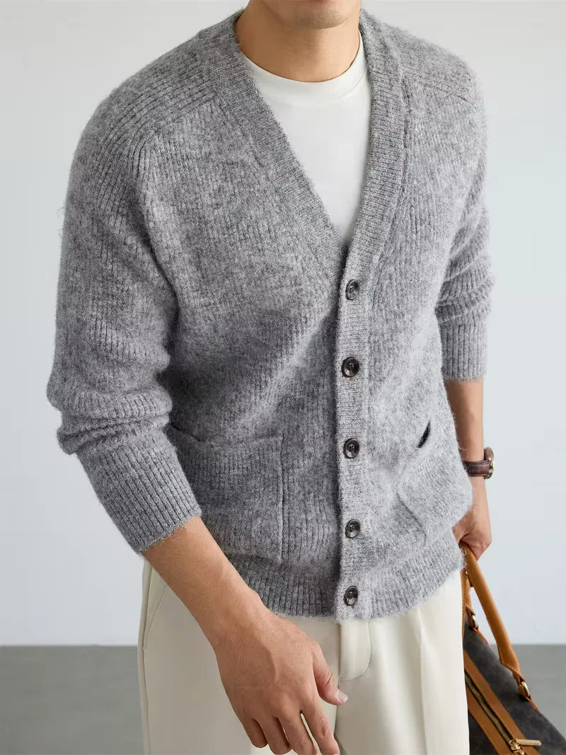 Cardigan met V-neck en voorzakken