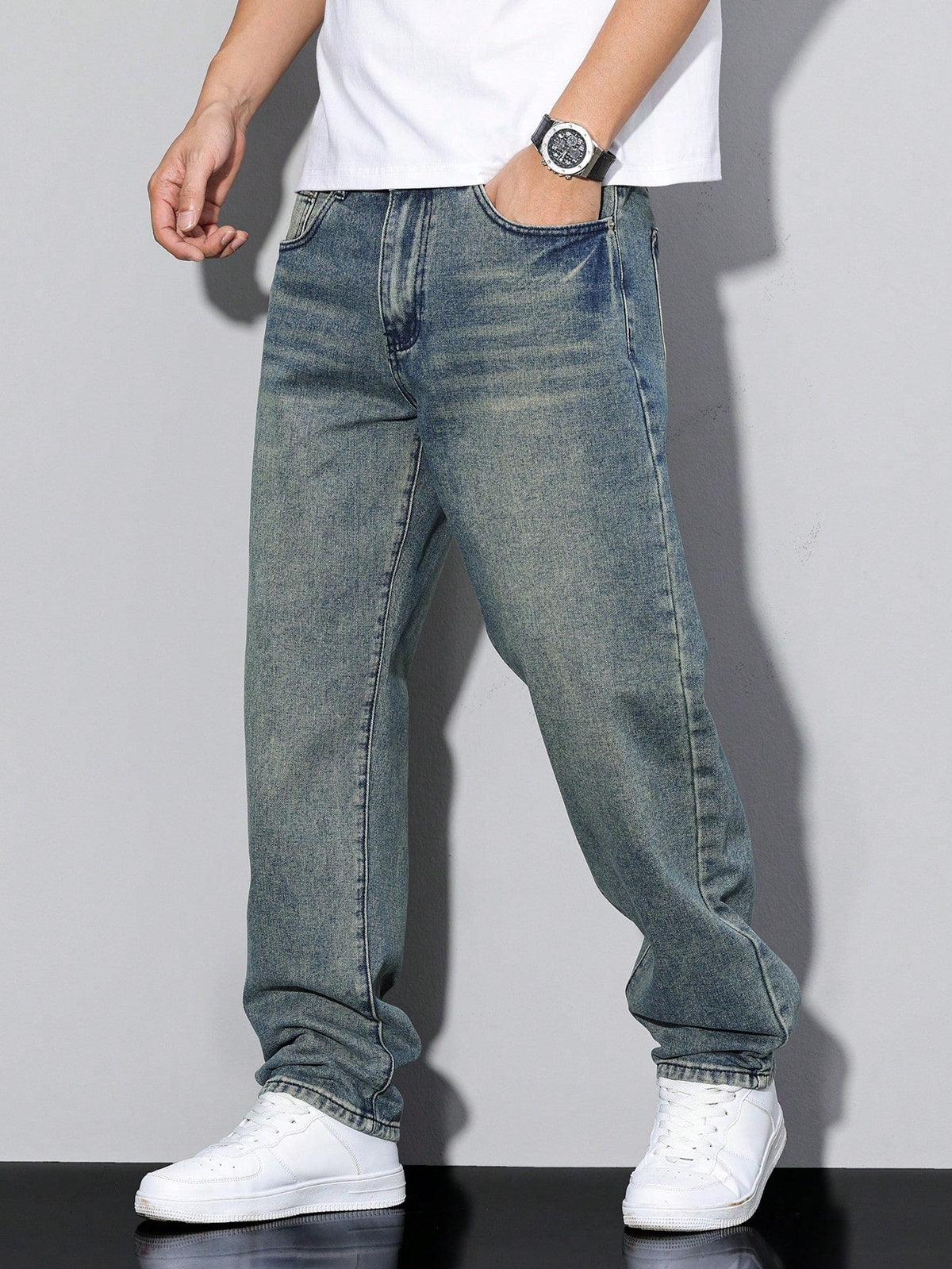 Daan | Effen kleur casual heren jeans