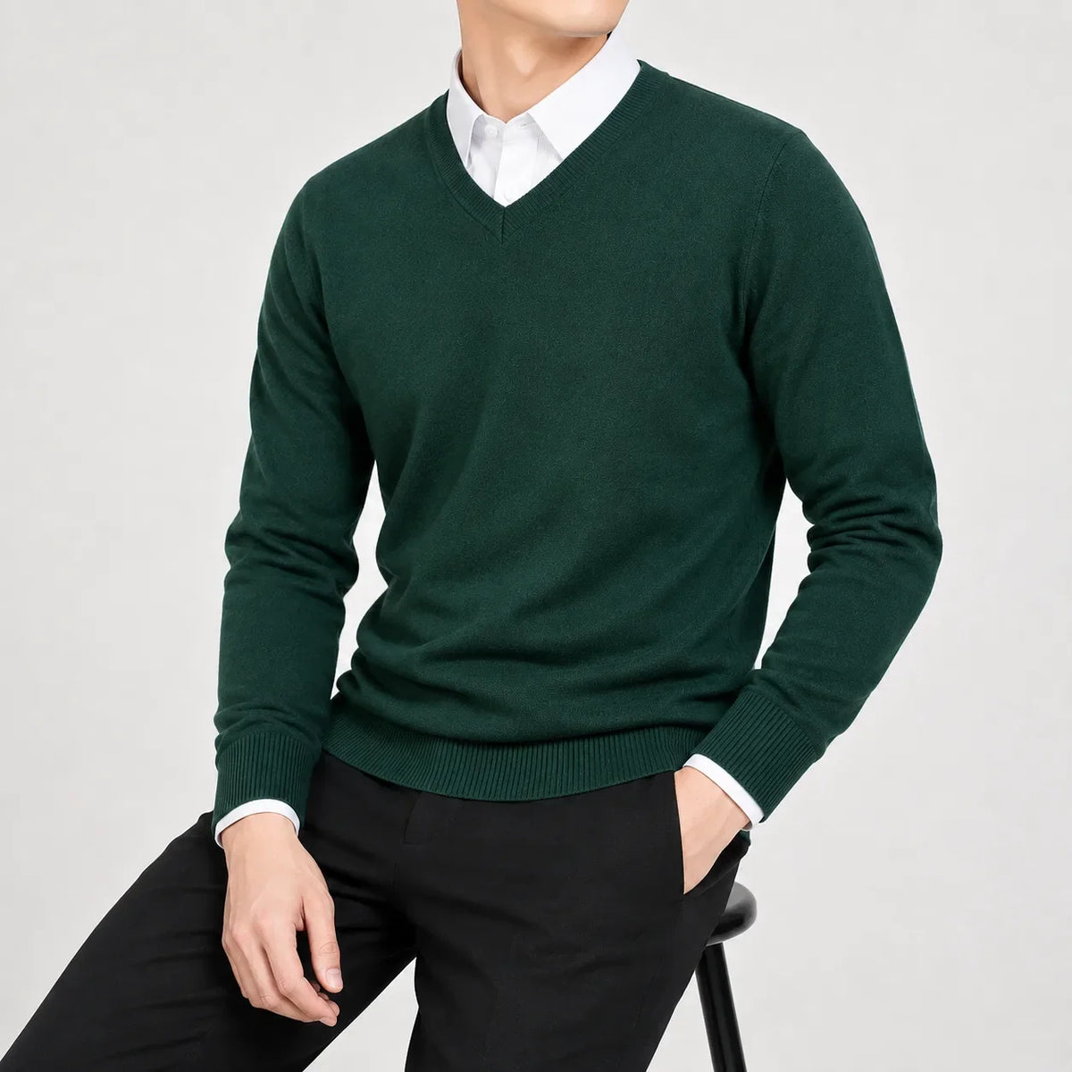 V-neck trui met lange mouwen