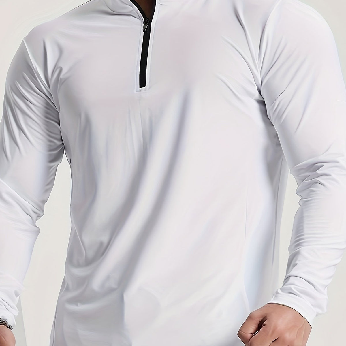 Lars | Slim-fit henley-shirt met halve rits en lange mouwen