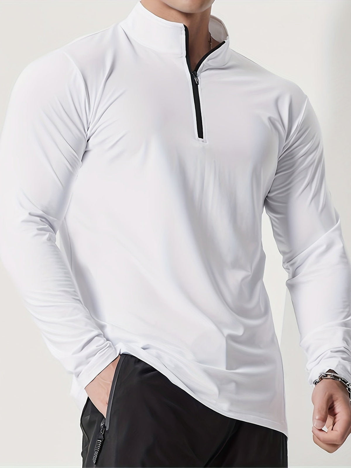 Lars | Slim-fit henley-shirt met halve rits en lange mouwen