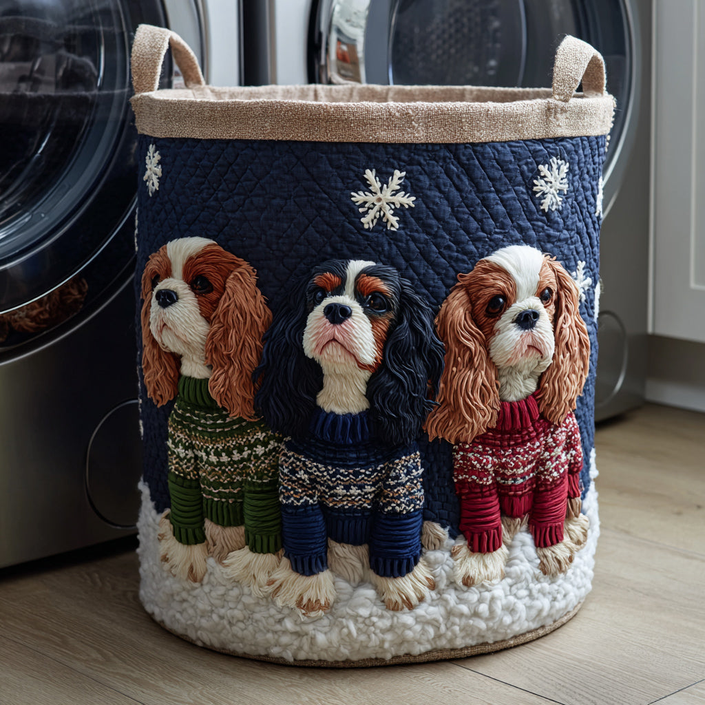 Cavalier King Charles met trui | Gewatteerde opbergmand