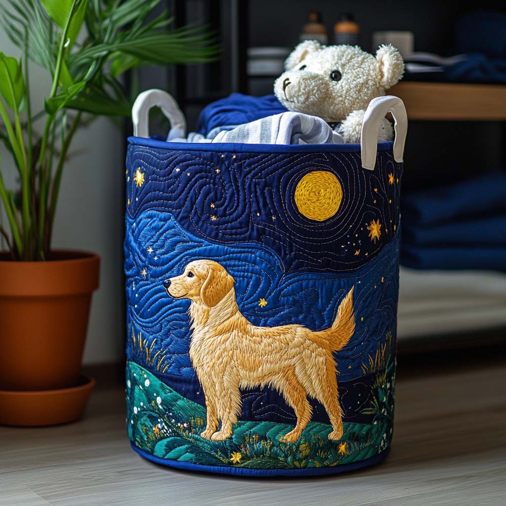 Golden retriever charme | Gewatteerde opbergmand