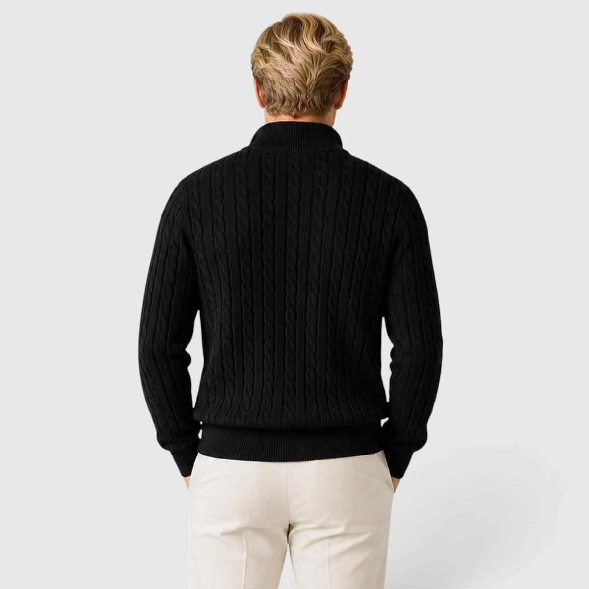 Zip-up trui met kabelpatroon