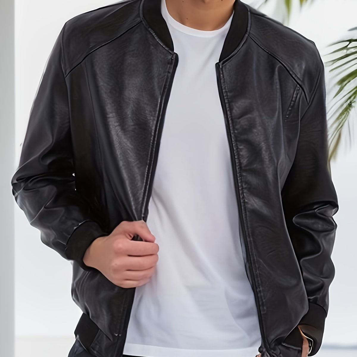 Piet | Klassiek design PU-jack in effen kleur