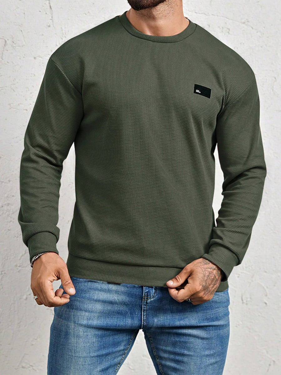 Ruben | Heren sweatshirt met ronde hals en gepatchte letters