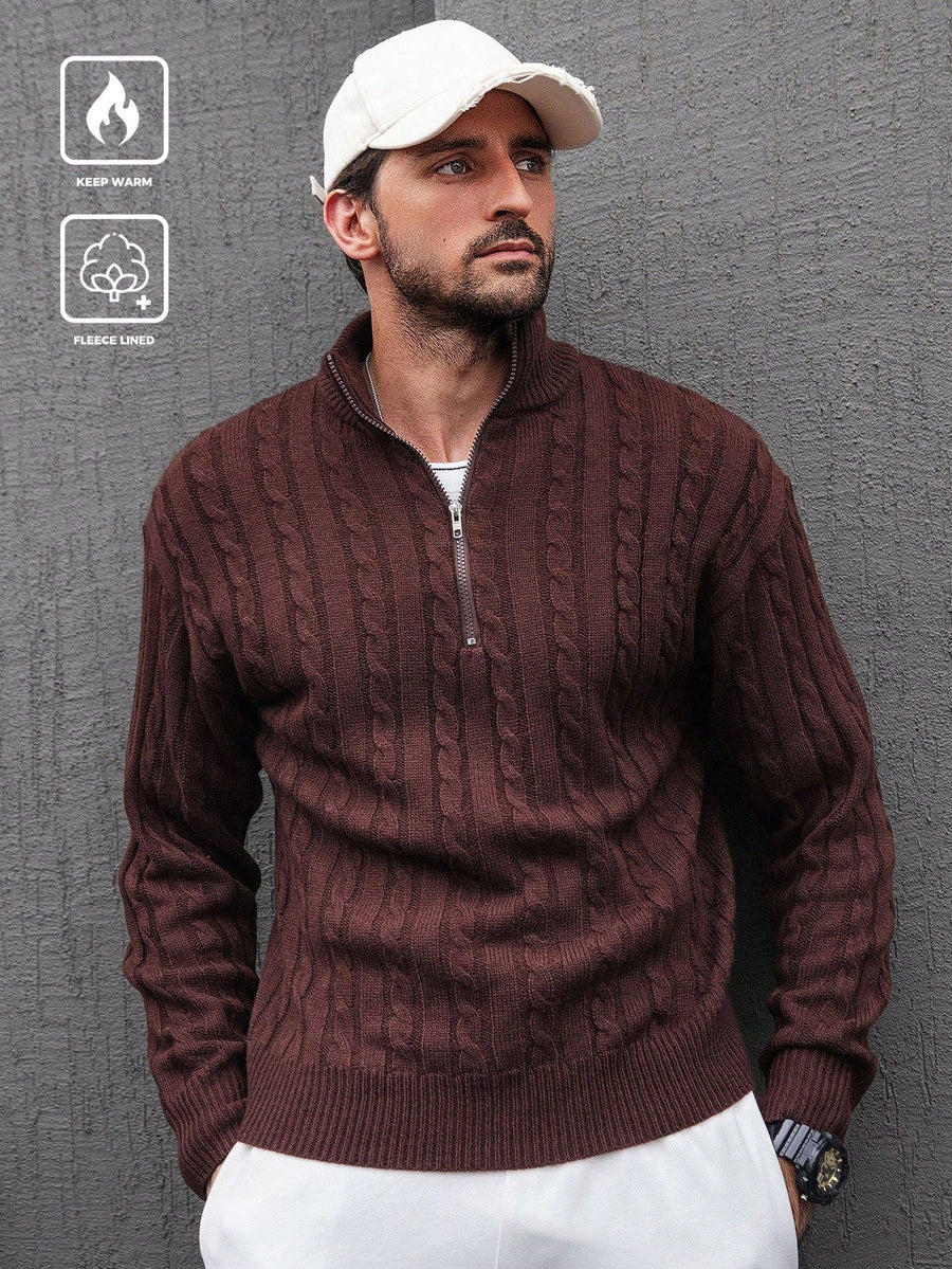 Hugo | Casual herensweater met lange mouwen en ritssluiting
